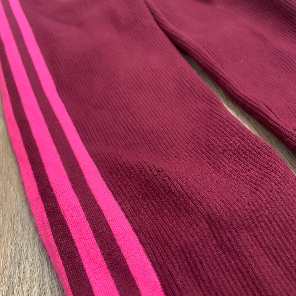 Adidas x Ivy Park ribbed knit skinny leggings in burgundy pink - size s women - Picture 9 of 9